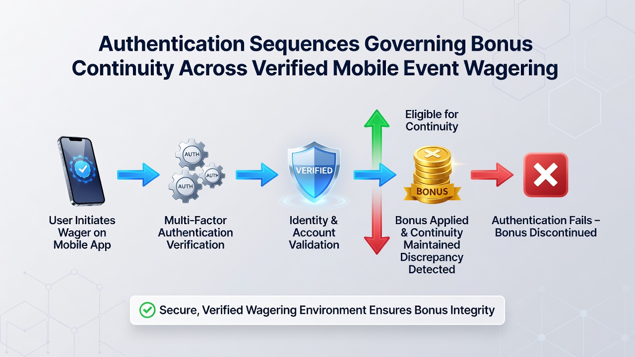 Flowchart of mobile authentication layers including KYC checks and bonus persistence protocols