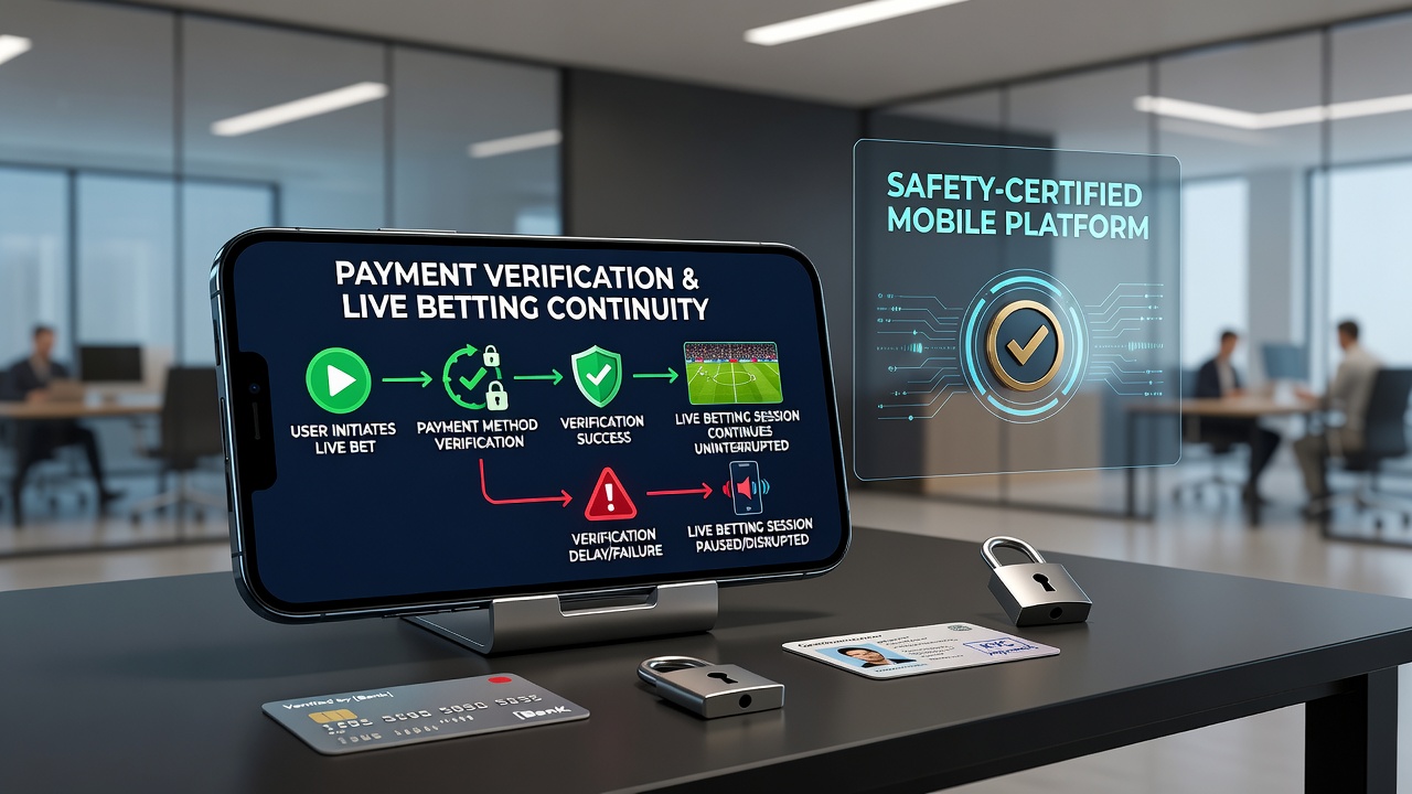 User completing identity verification on a mobile betting app while monitoring live sports odds